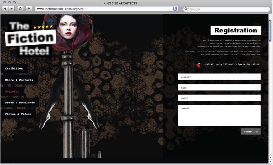 Registration page