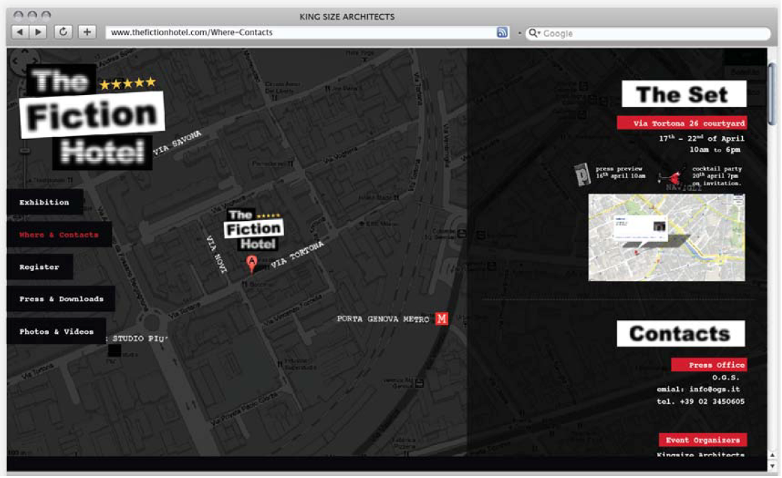 The Fiction Hotel Fuorisalone Website